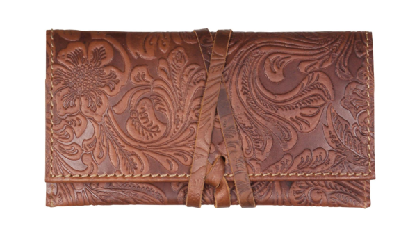 Drehertasche "Leder Ornament braun"